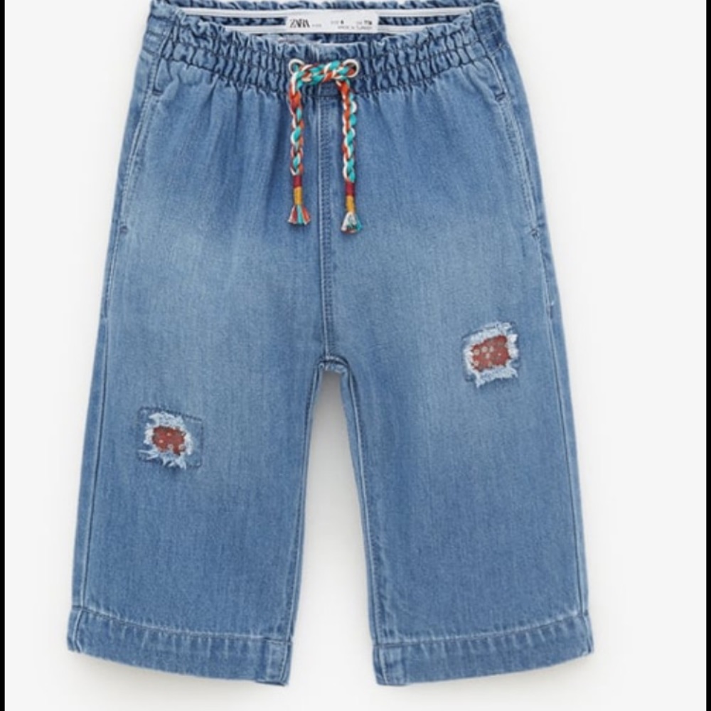 ZARA Baby Girl Jeans Sz 18-24 Mos Culottes NWT